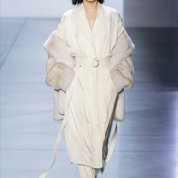 Sally Lapointe Snake Belted Trench Dress Lightweight Jacket - Picture 10 of 11